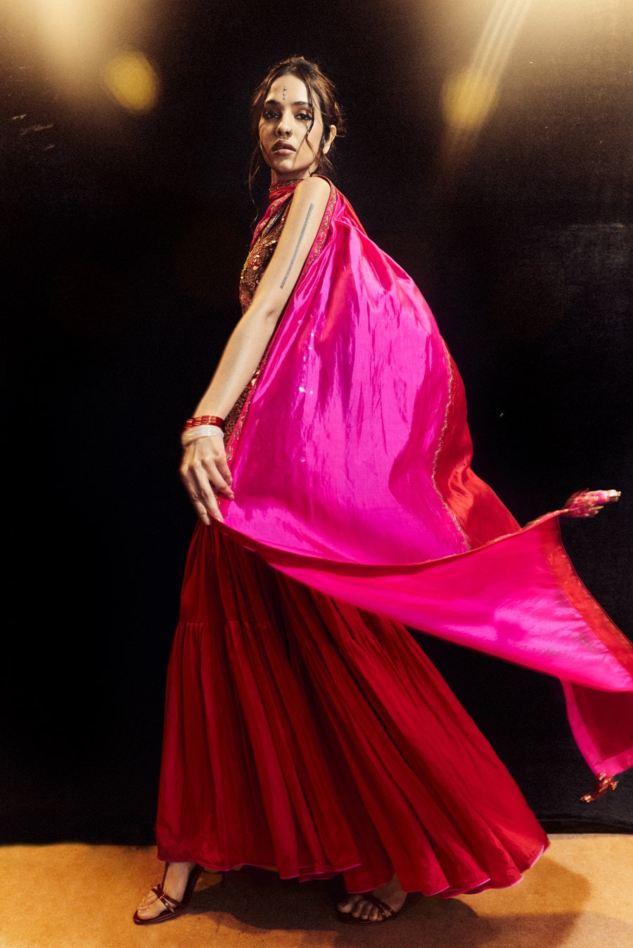 Surkh Laal Kurta Gharara Set