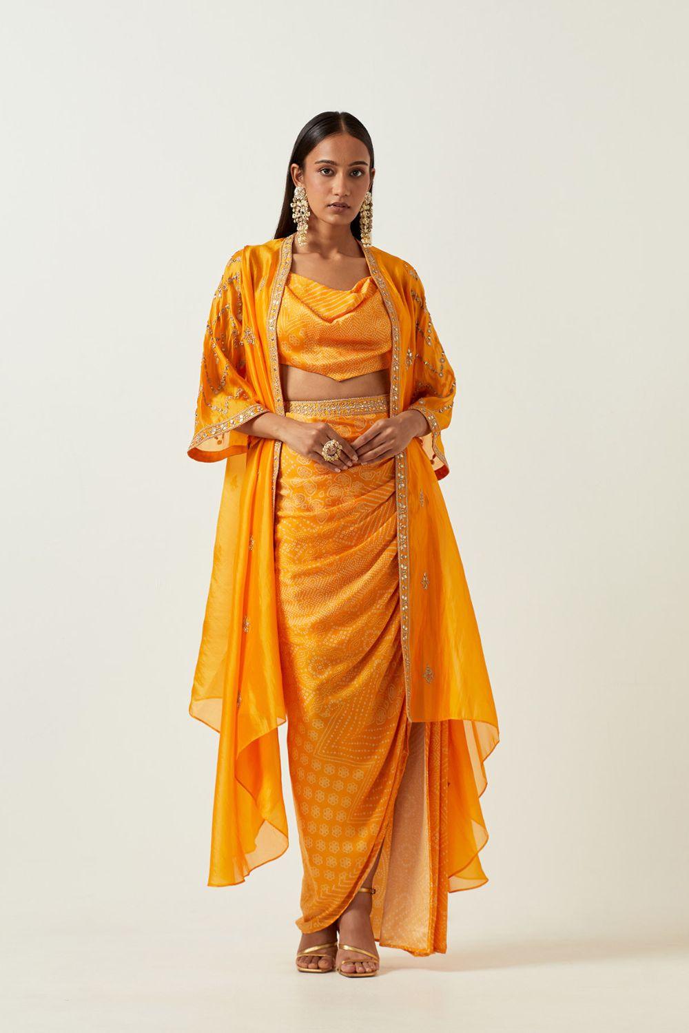 The Draped Skirt & Cowl Handkerchief Top Set