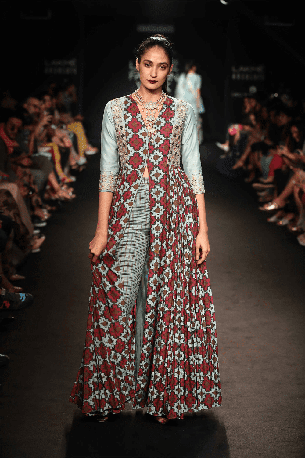 Long Front Open Anarkali With Pants