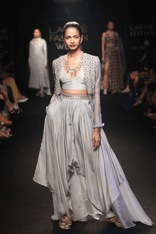 Cape With Bralette & Cowl Pants