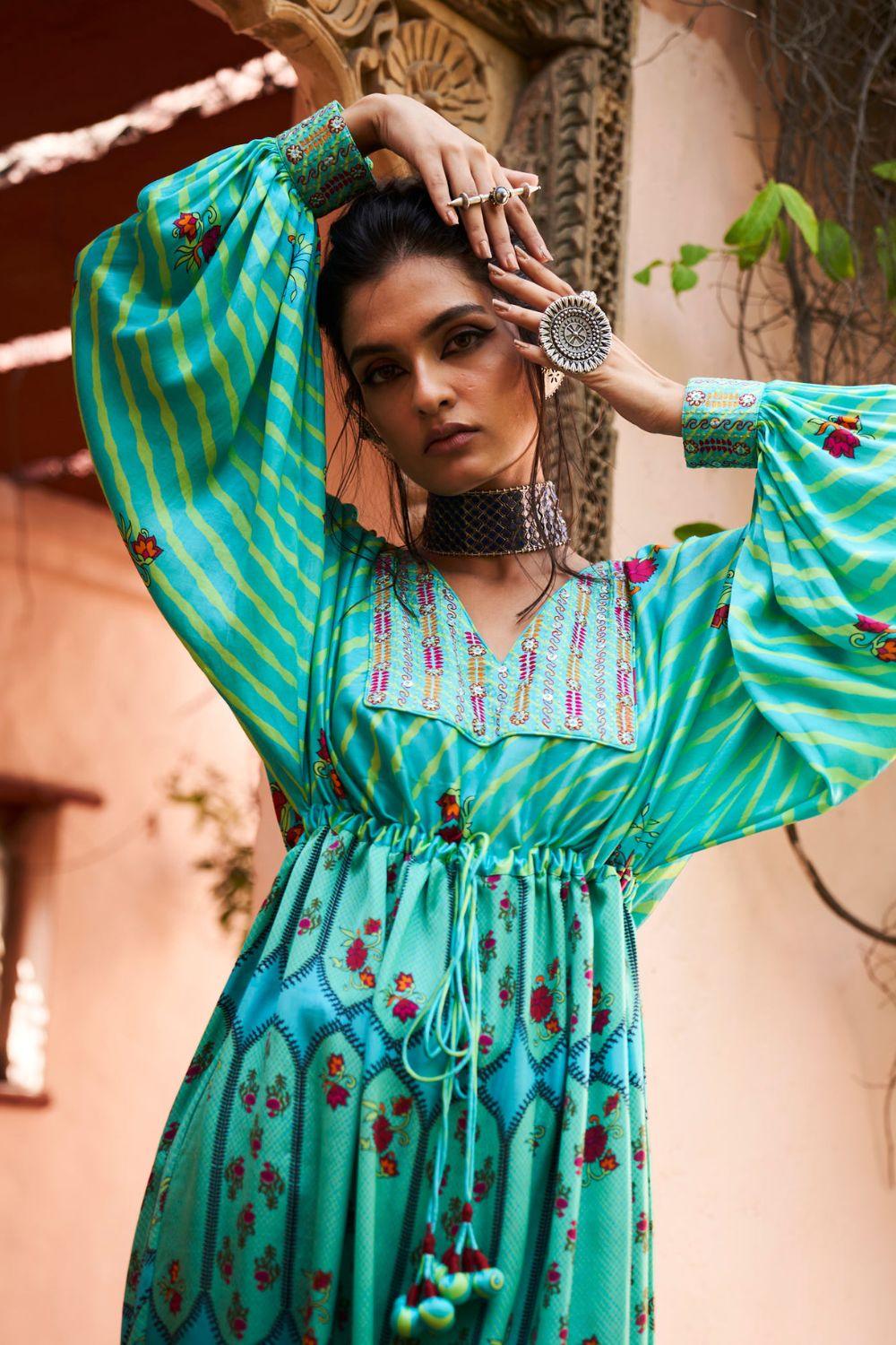 Turquoise String Tunic Set