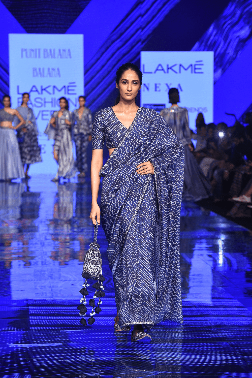 Classic V Neck Blouse With Cutwork Saree
