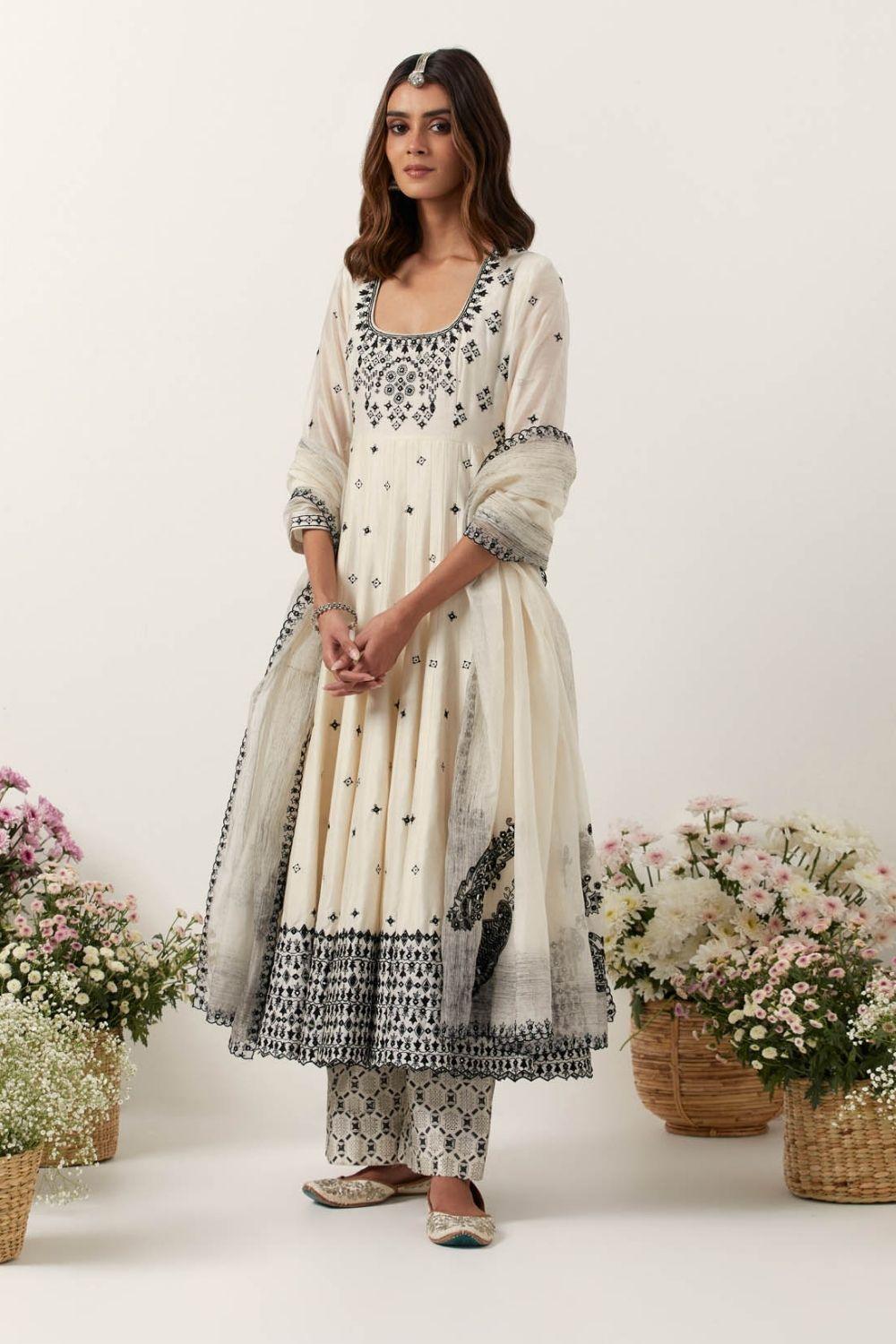 Ivory Anarkali Set