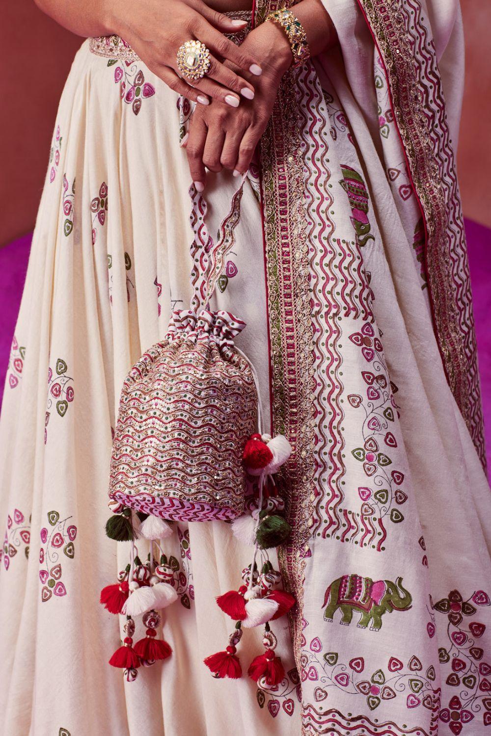 Ivory Embroidered Potli