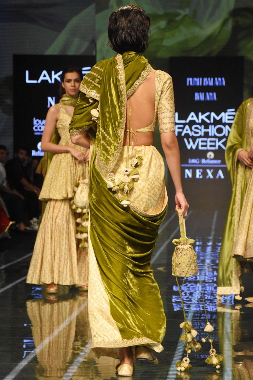Henna Green Printed Saree Set