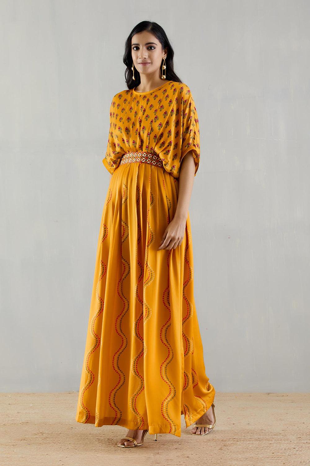 Mustard Waist Belt Dress