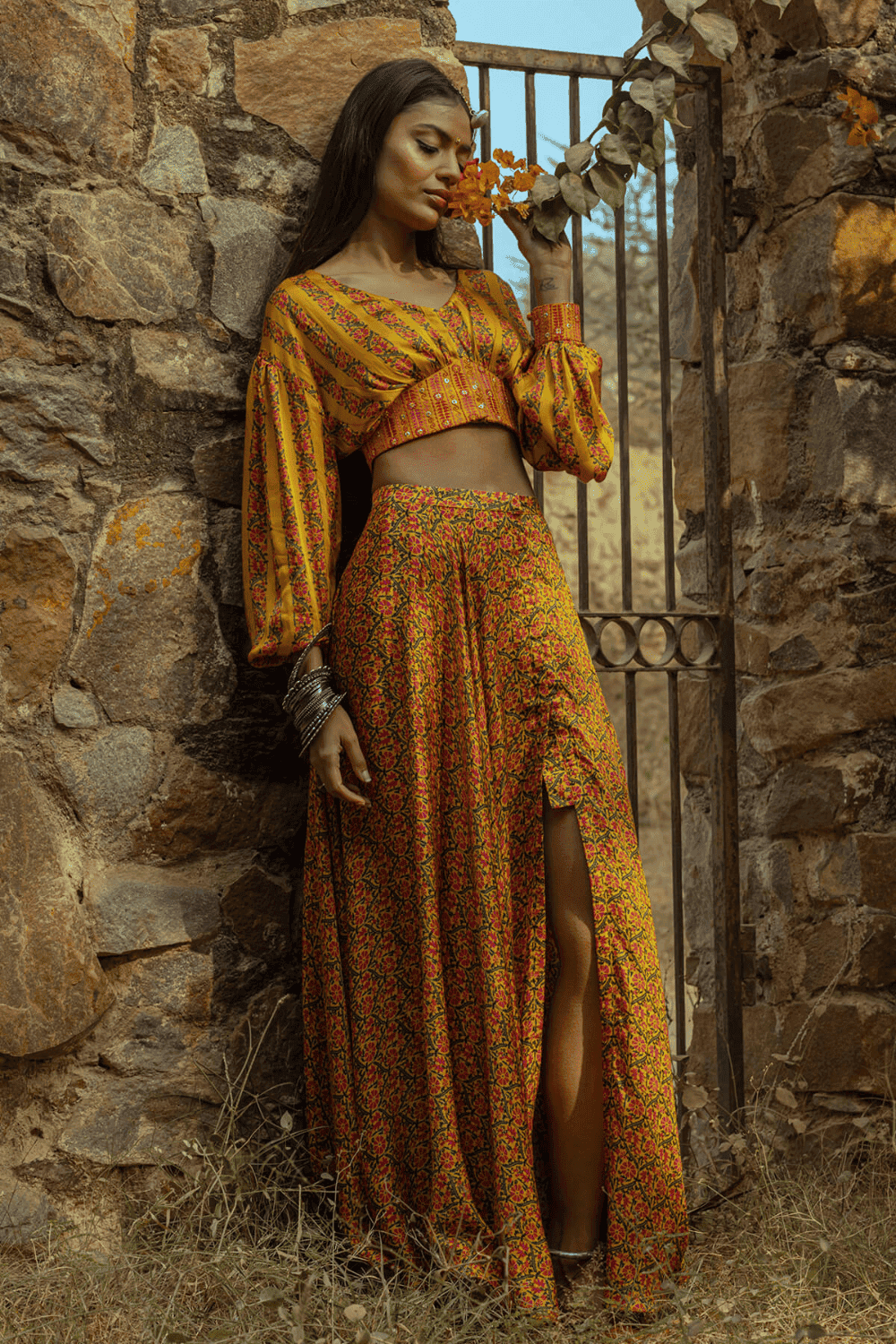 Crop Top And Skirt