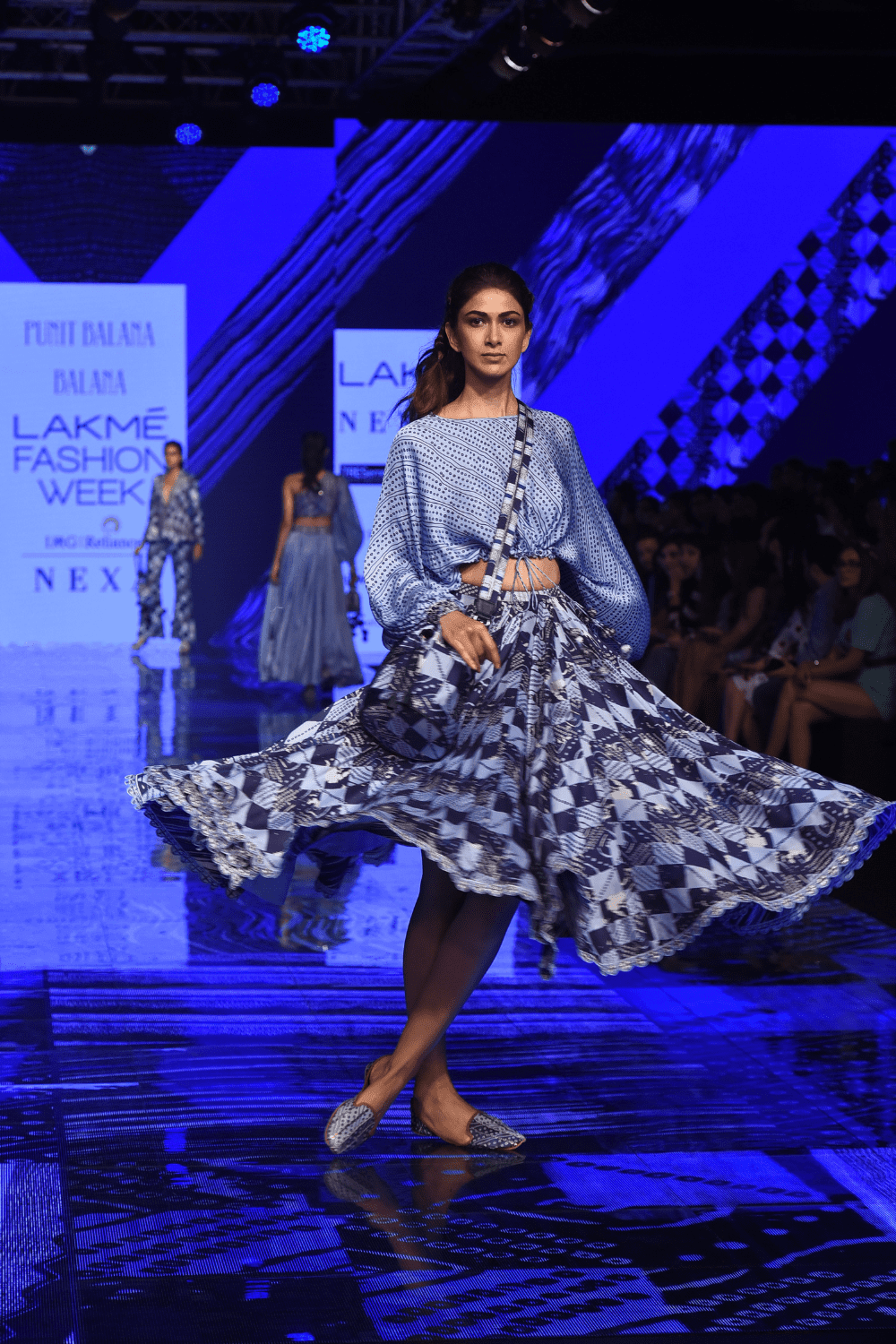 Blue Loose Top with Skirt