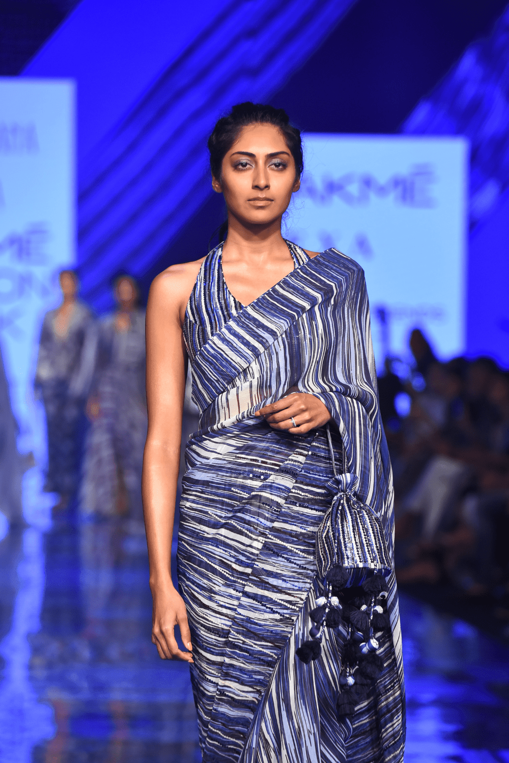 Blue Sequence Heavy Work Chiffon Saree With Sequence Work Blouse