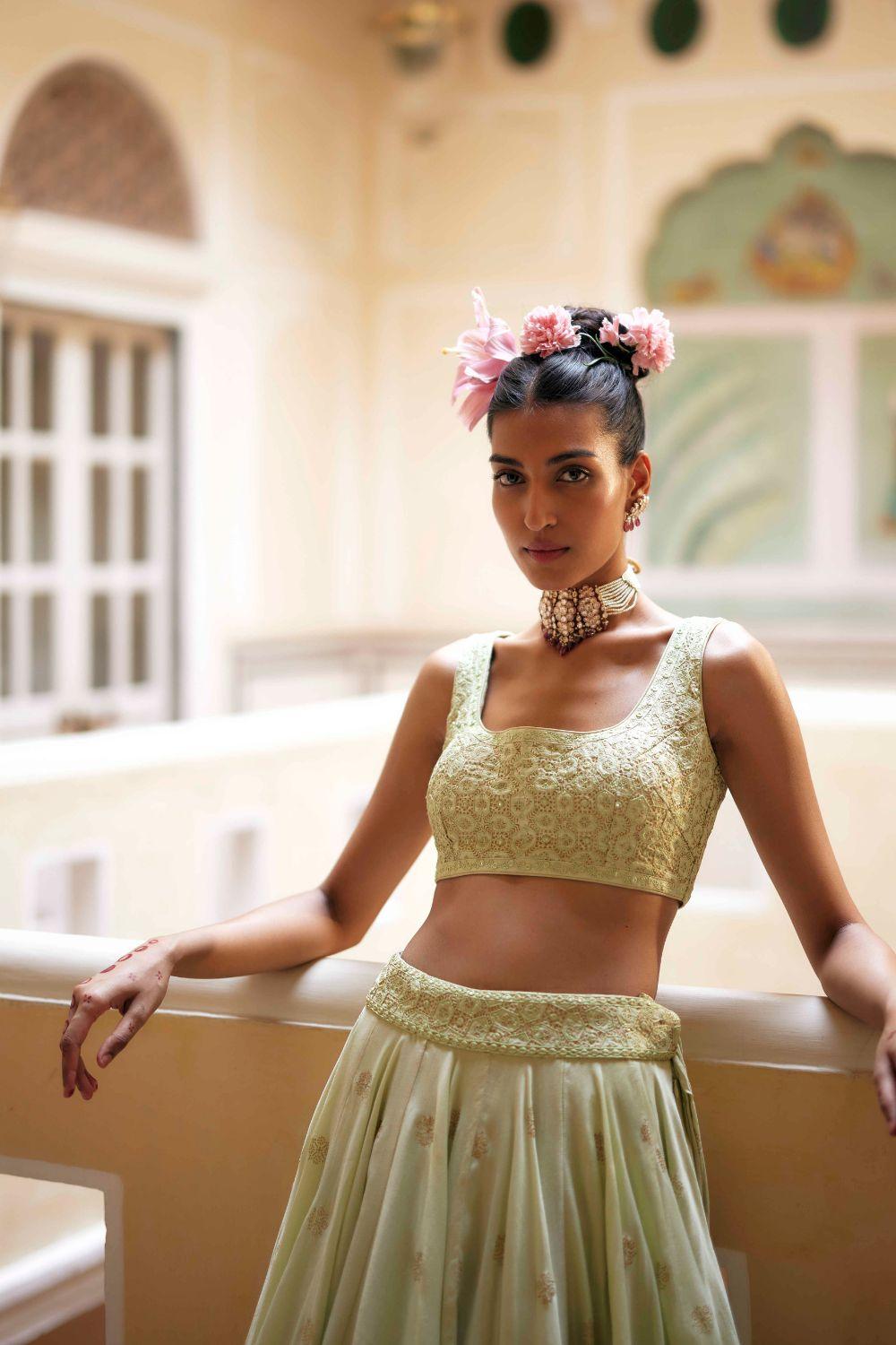 Pista Lehenga Set