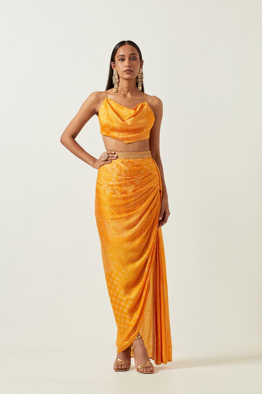 The Draped Skirt & Cowl Handkerchief Top Set