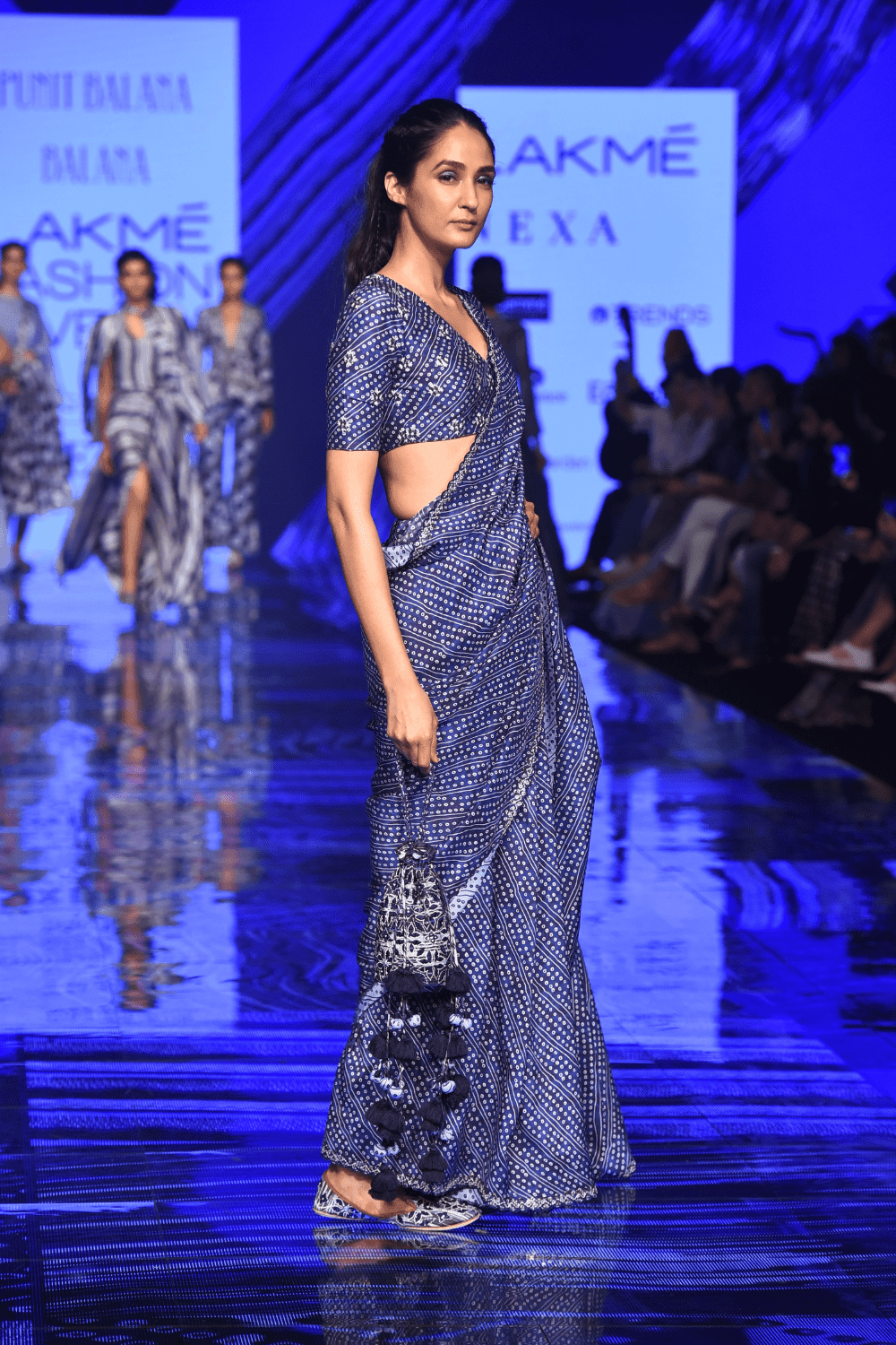 Classic V Neck Blouse With Cutwork Saree