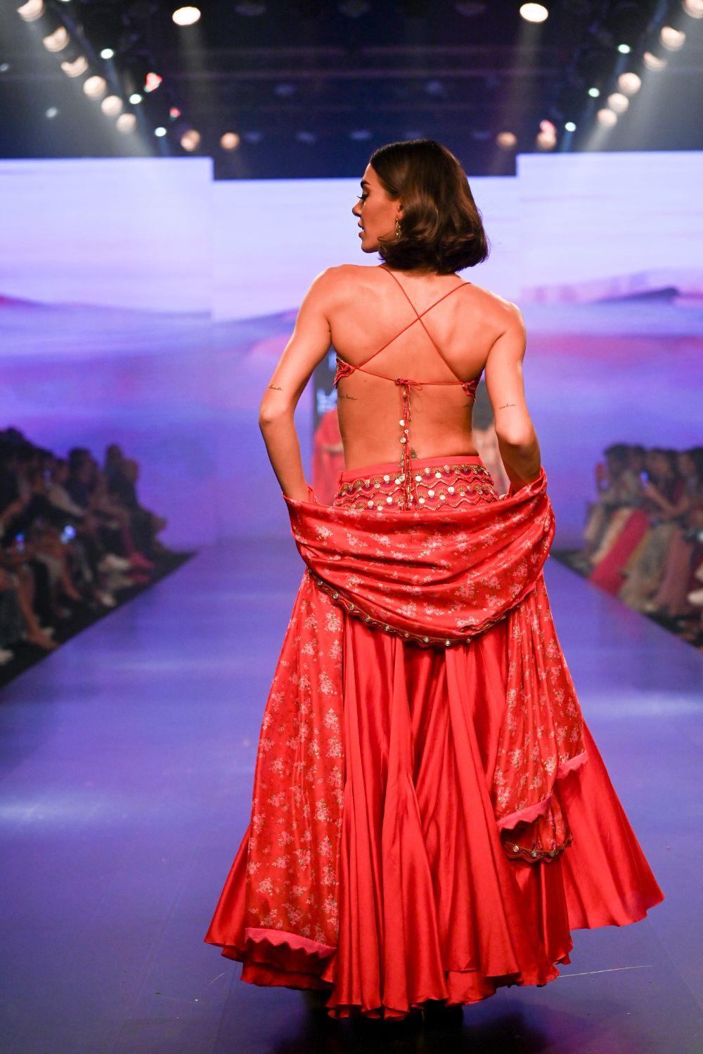 Surkh Laal Embroidered Skirt and Blouse Set