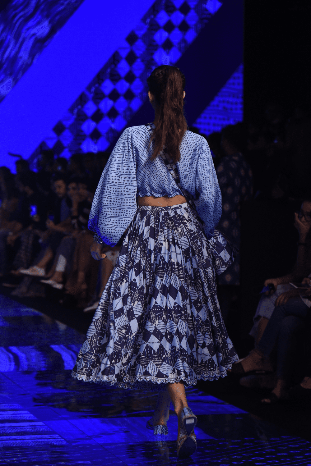 Blue Loose Top with Skirt