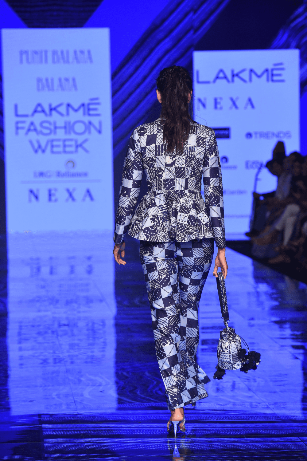 Blue Peplum Jacket With Pants