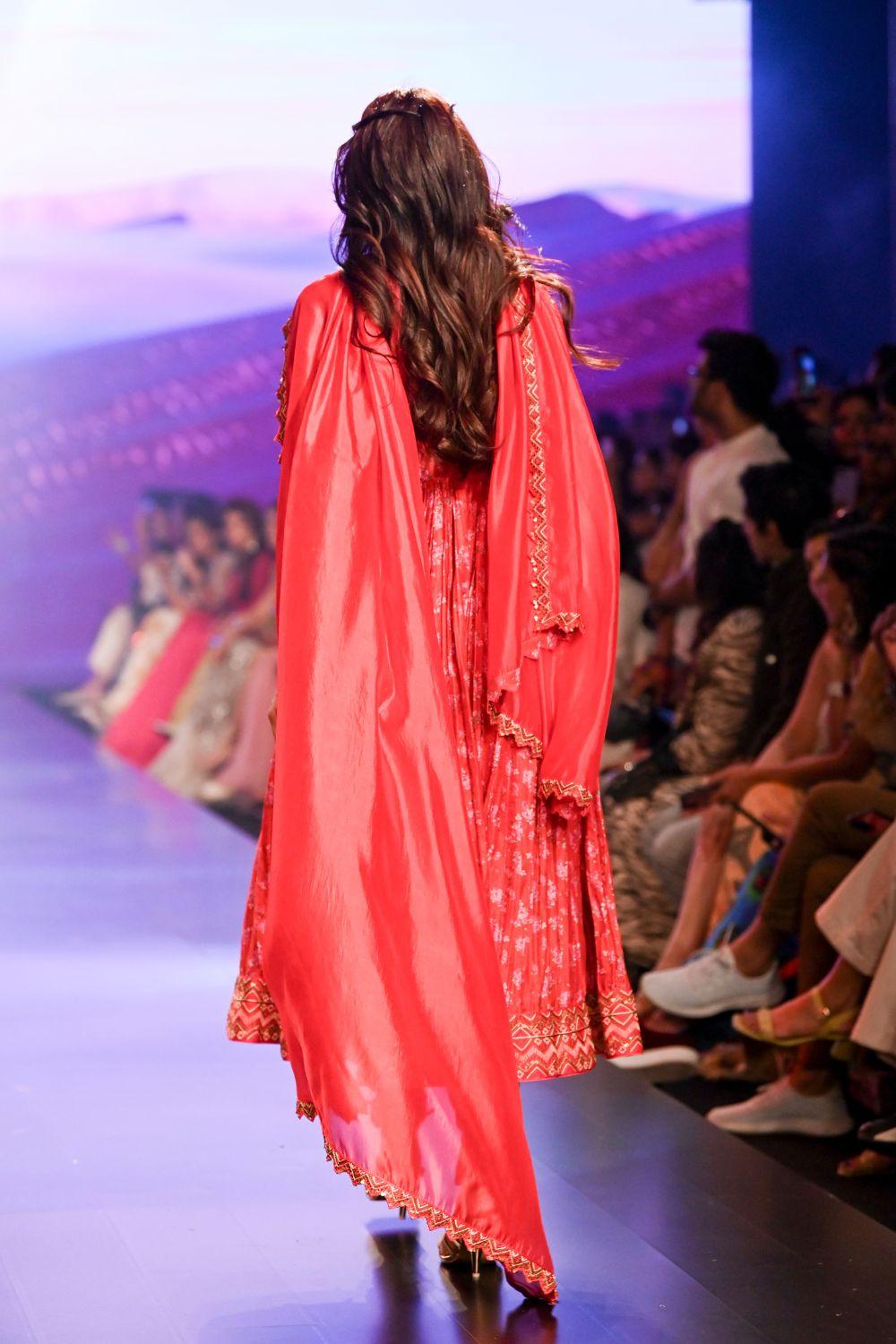 Surkh Laal Floral Anarkali Set