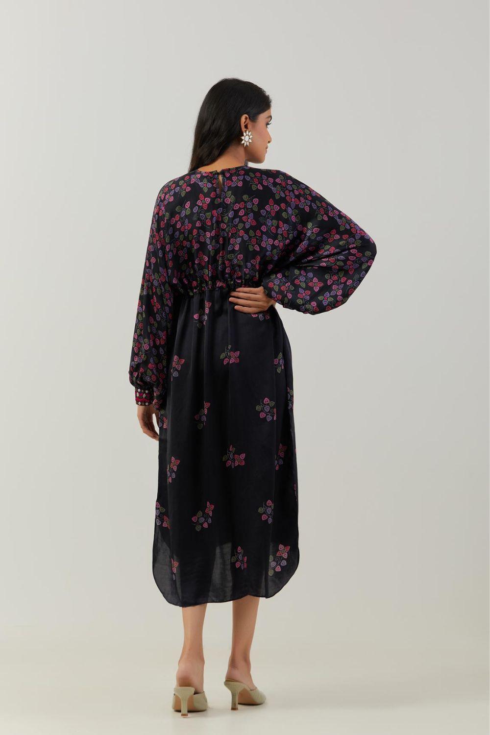 Black Printed String Tunic