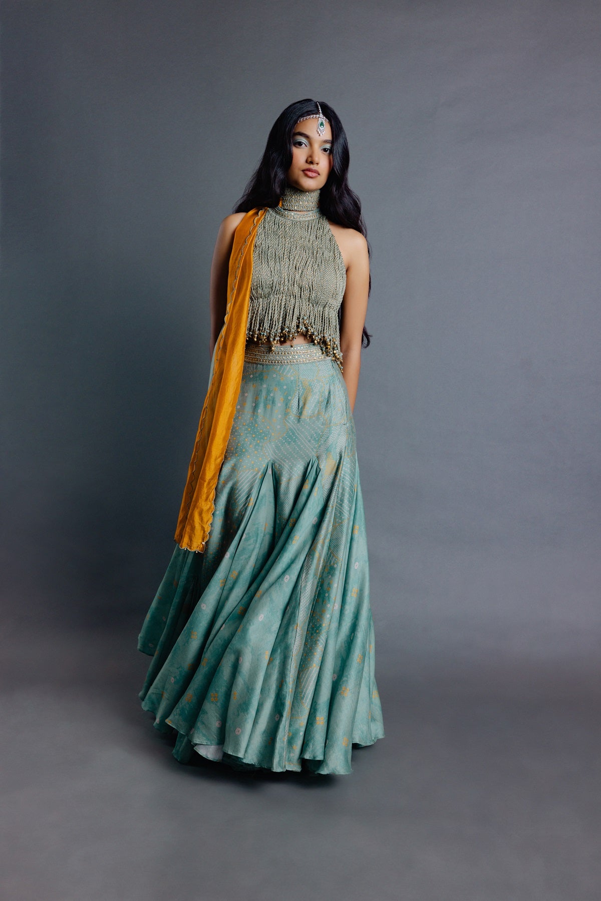 Sage Green Skirt Set