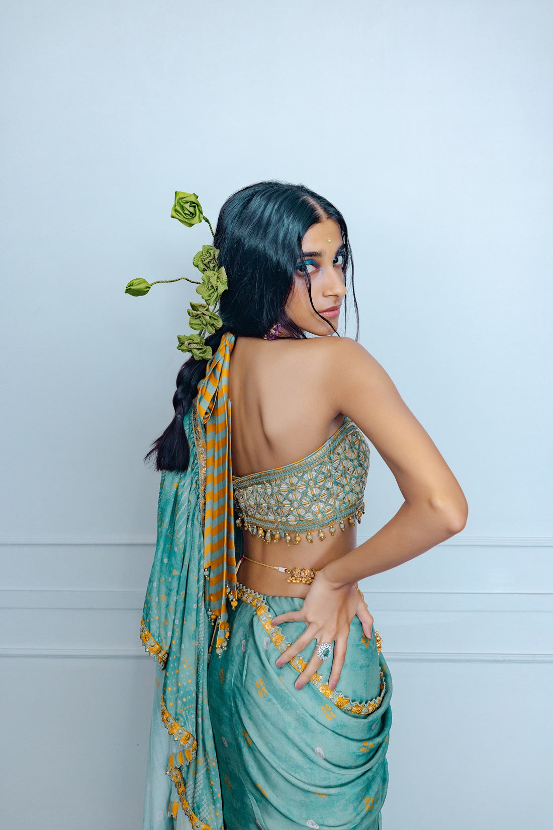 Sage Draped Saree