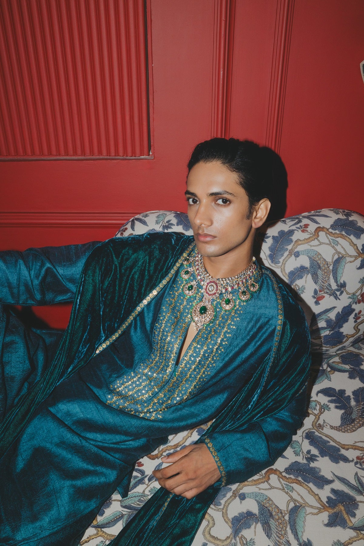 Teal Kurta Dushala Set