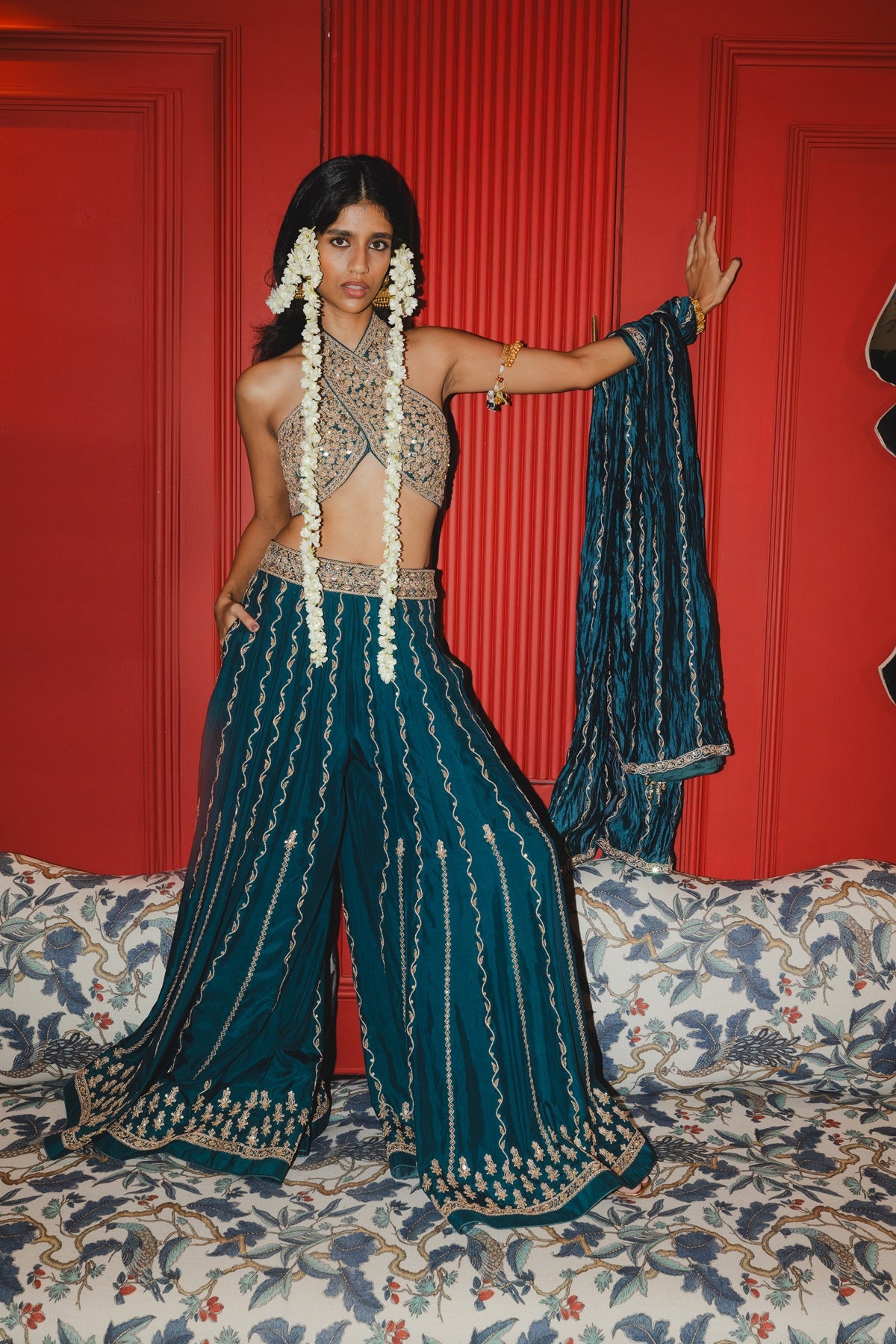 Teal Sharara Set