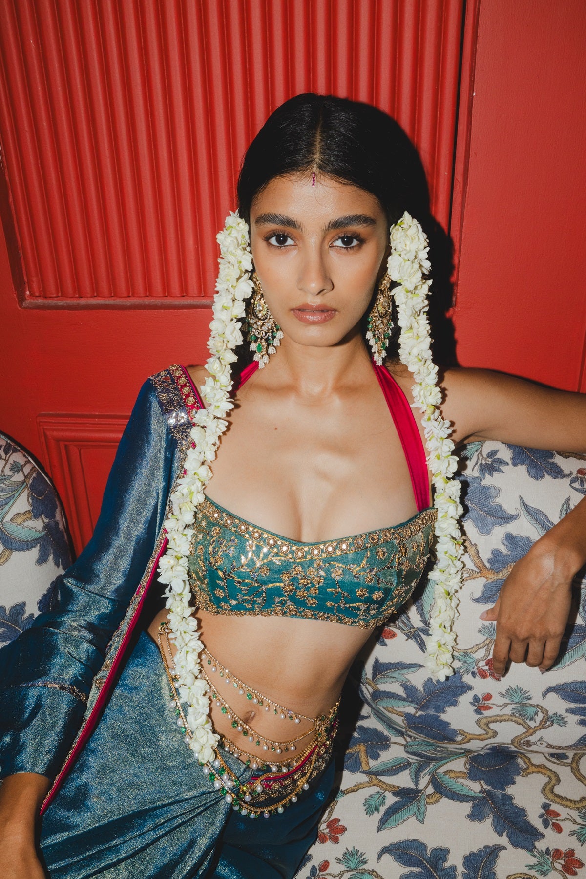 Teal Saree Set