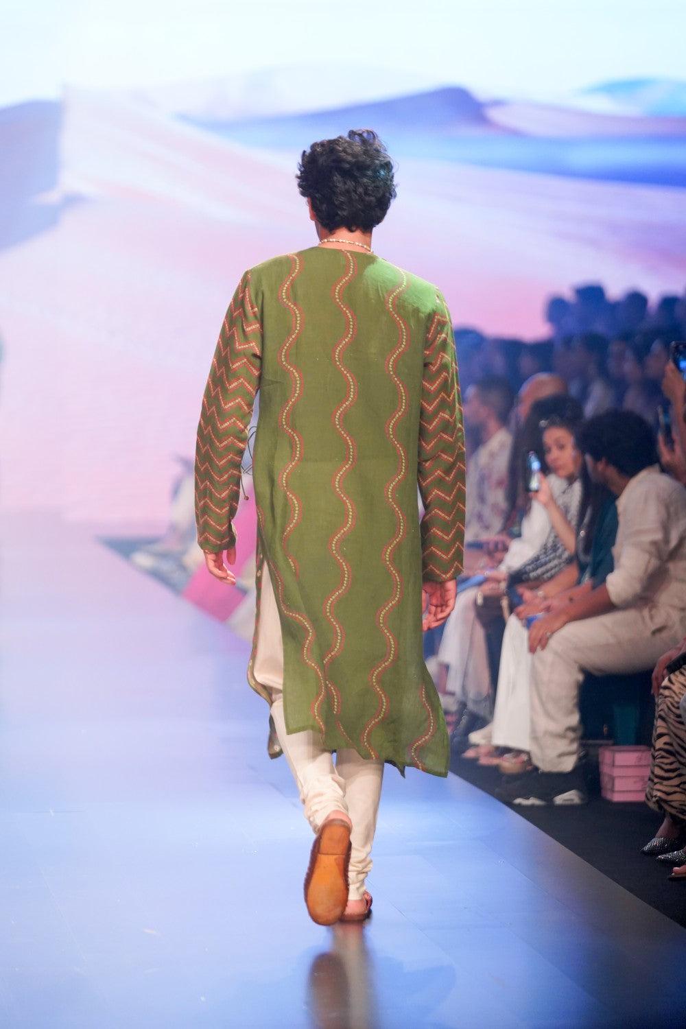 Bandhani Print Angrakha Style Kurta Set