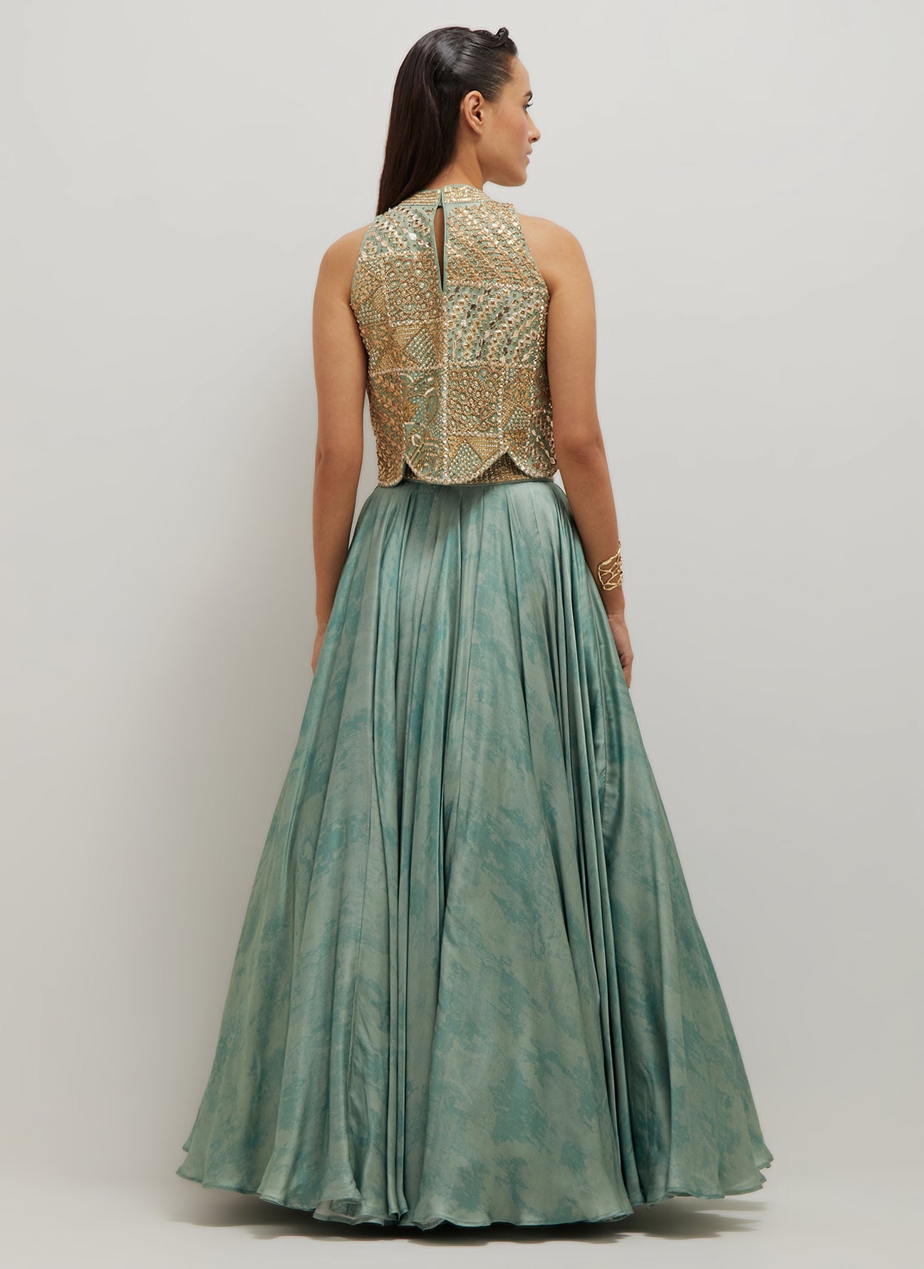 Artistic Scallop Top And Skirt