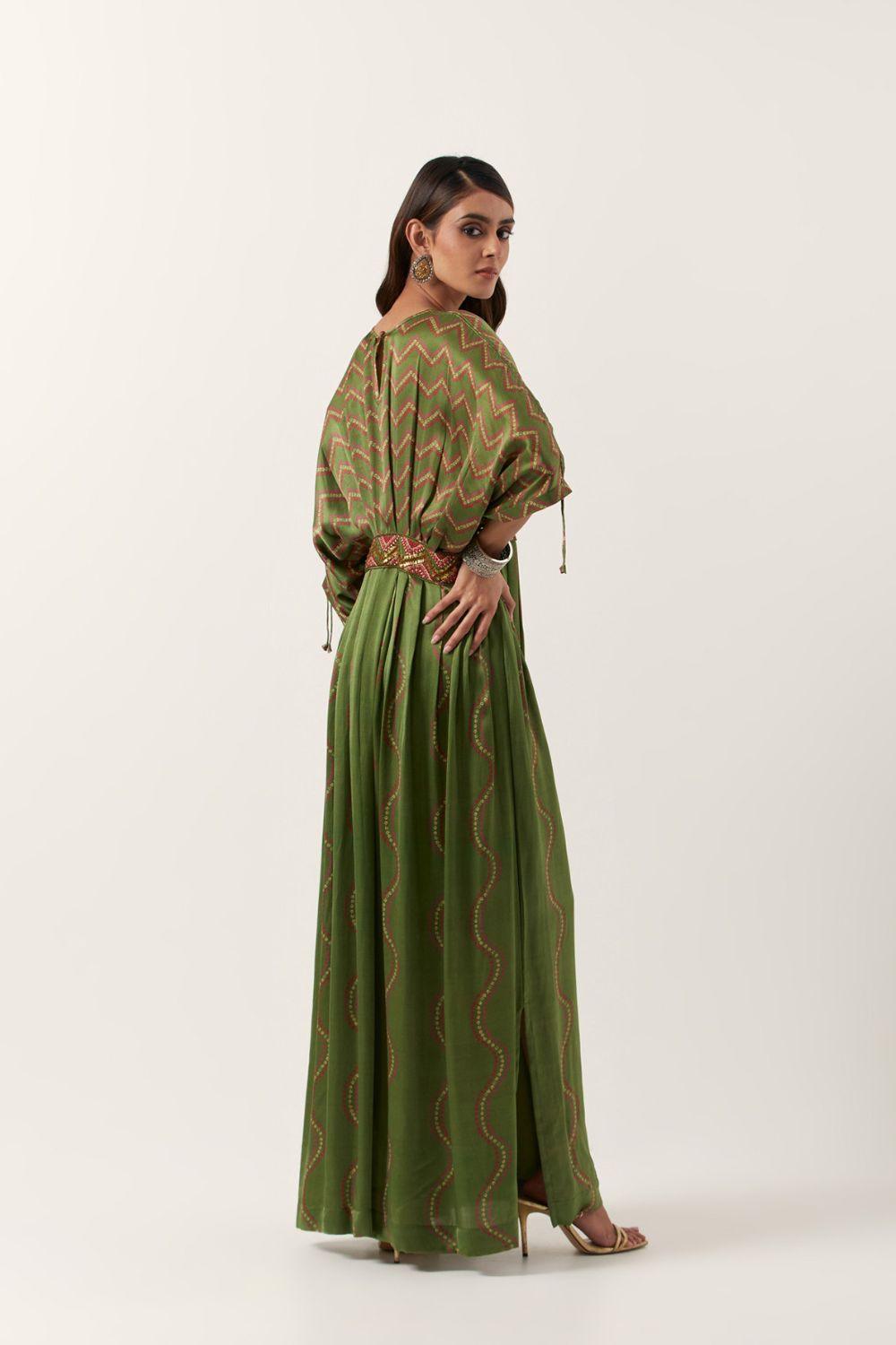 Pickle Green Waistbelt Dress