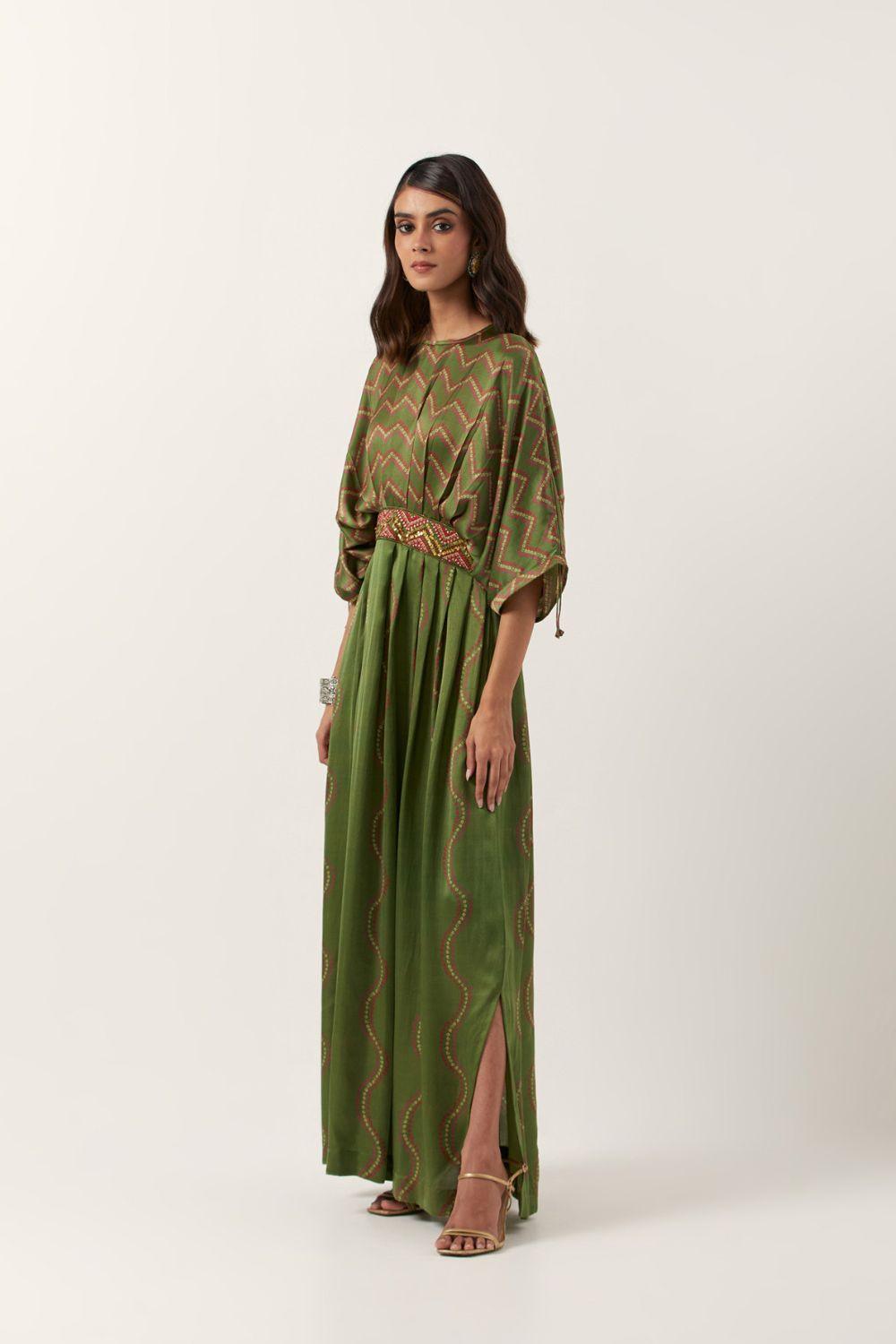 Pickle Green Waistbelt Dress