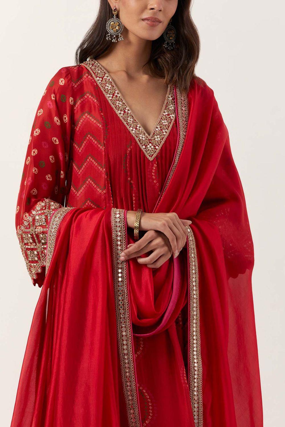 Classic V Neck Anarkali Kurta Set