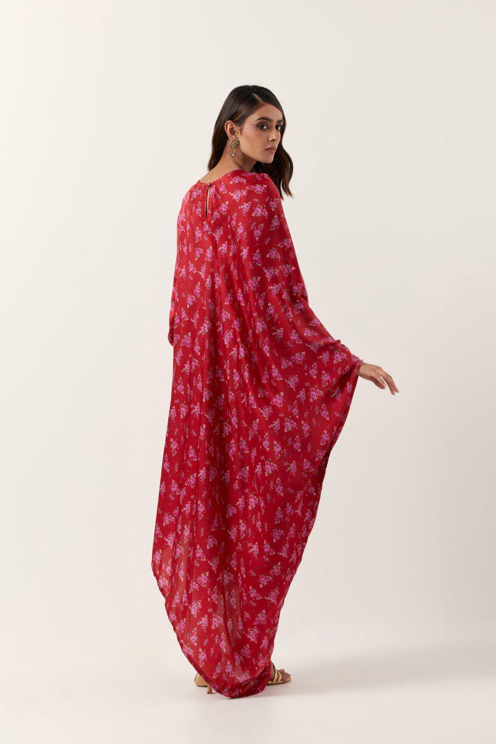 Surkh Laal Floral One Sleeve Dress