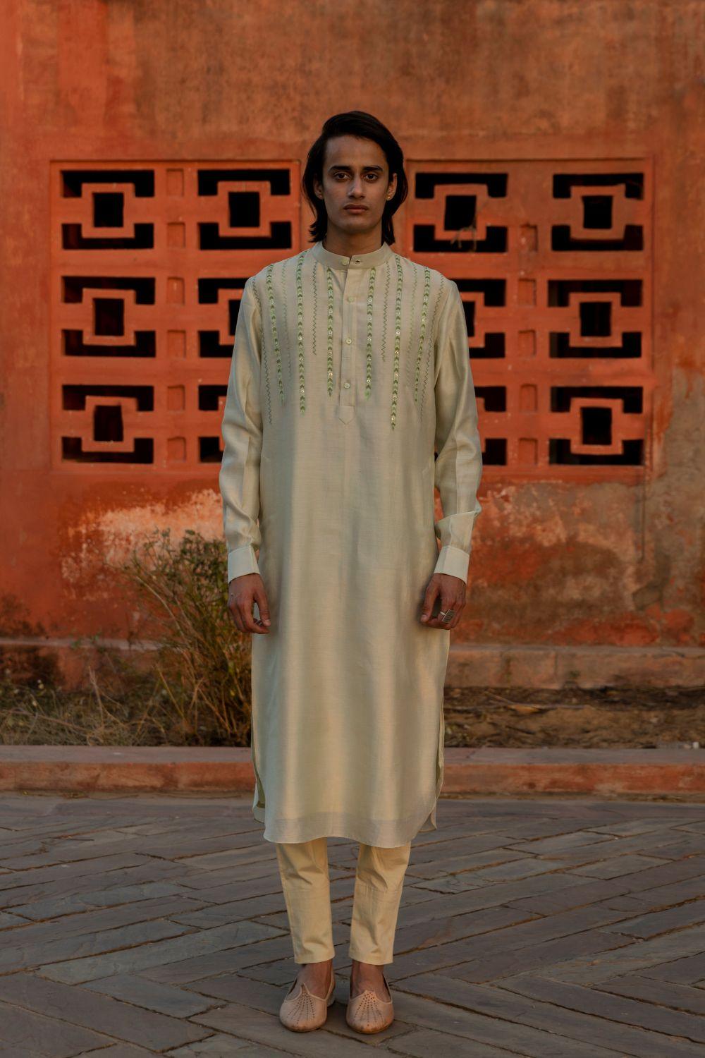 Resham Work Kurta With Pants