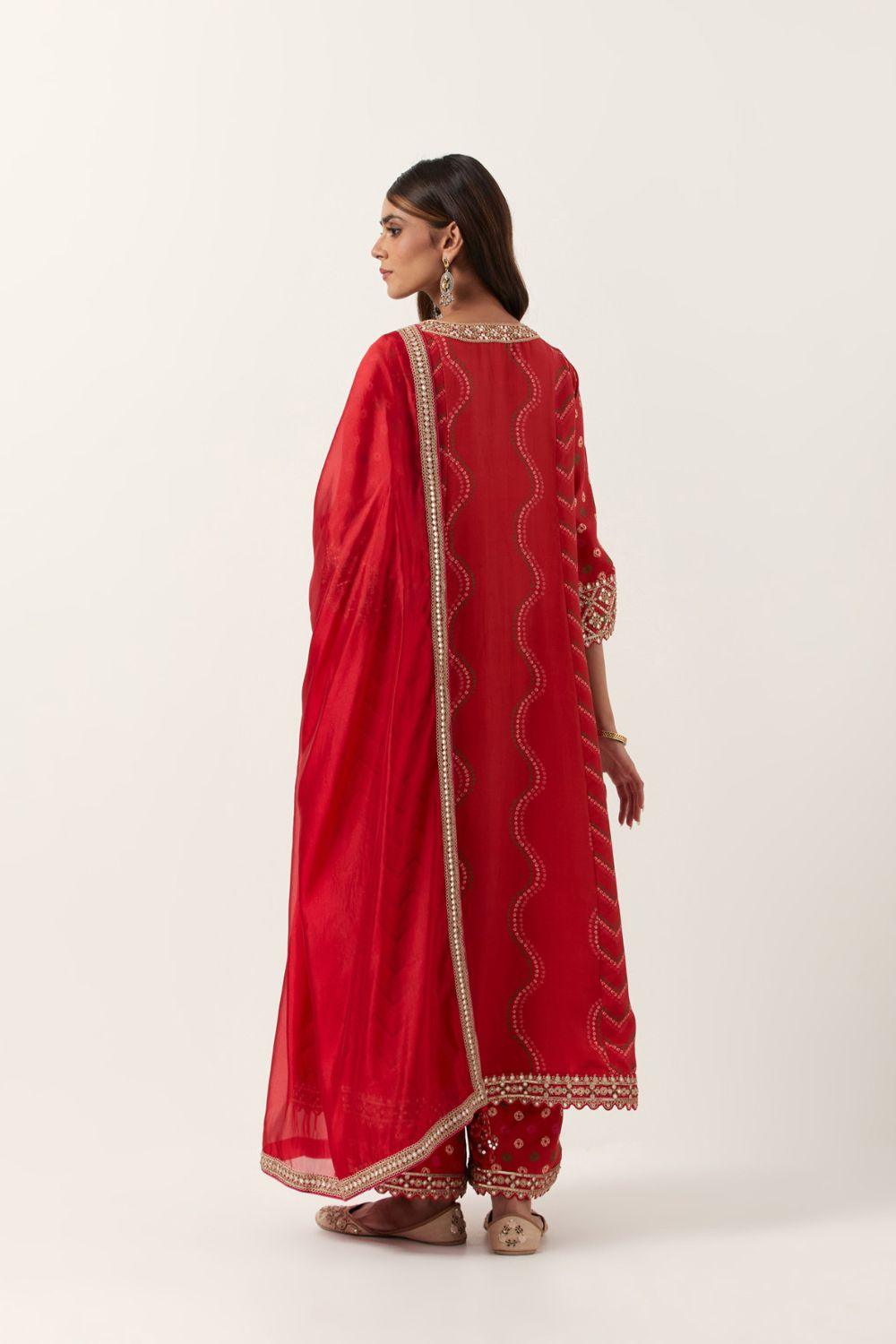 Classic V Neck Anarkali Kurta Set