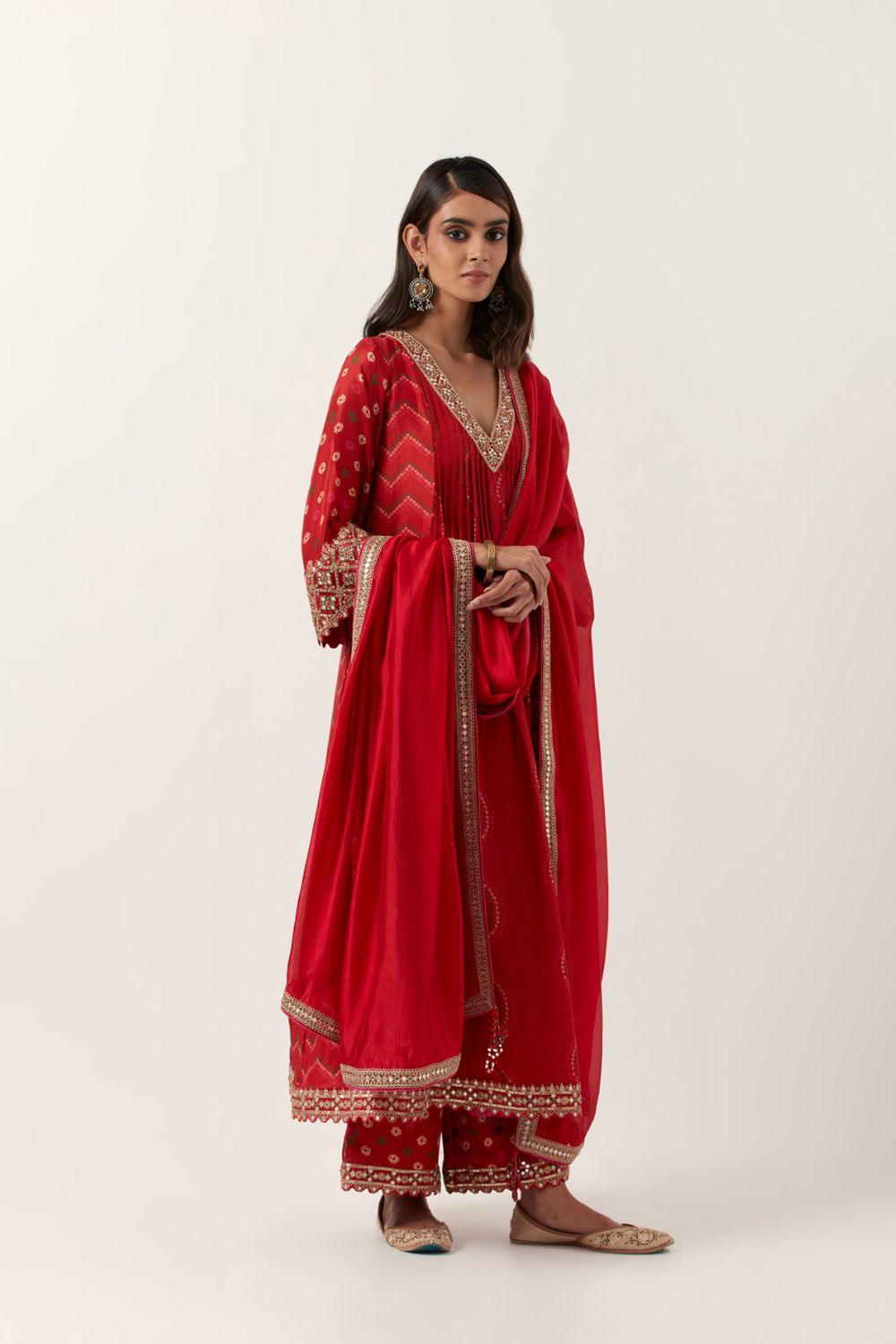 Classic V Neck Anarkali Kurta Set