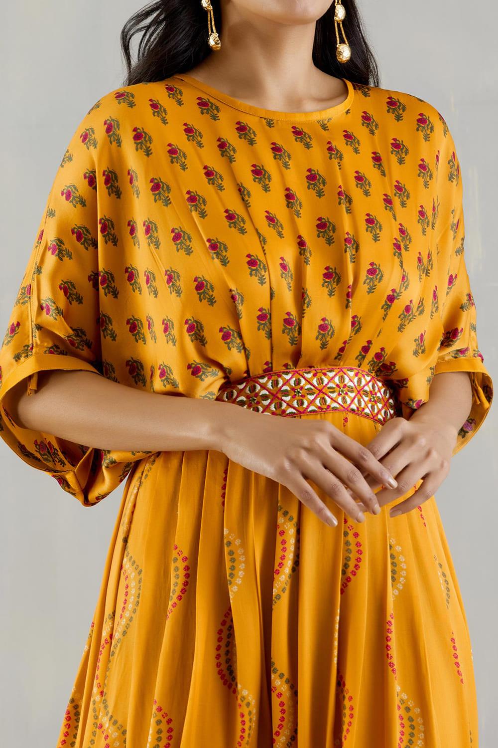 Mustard Waist Belt Dress