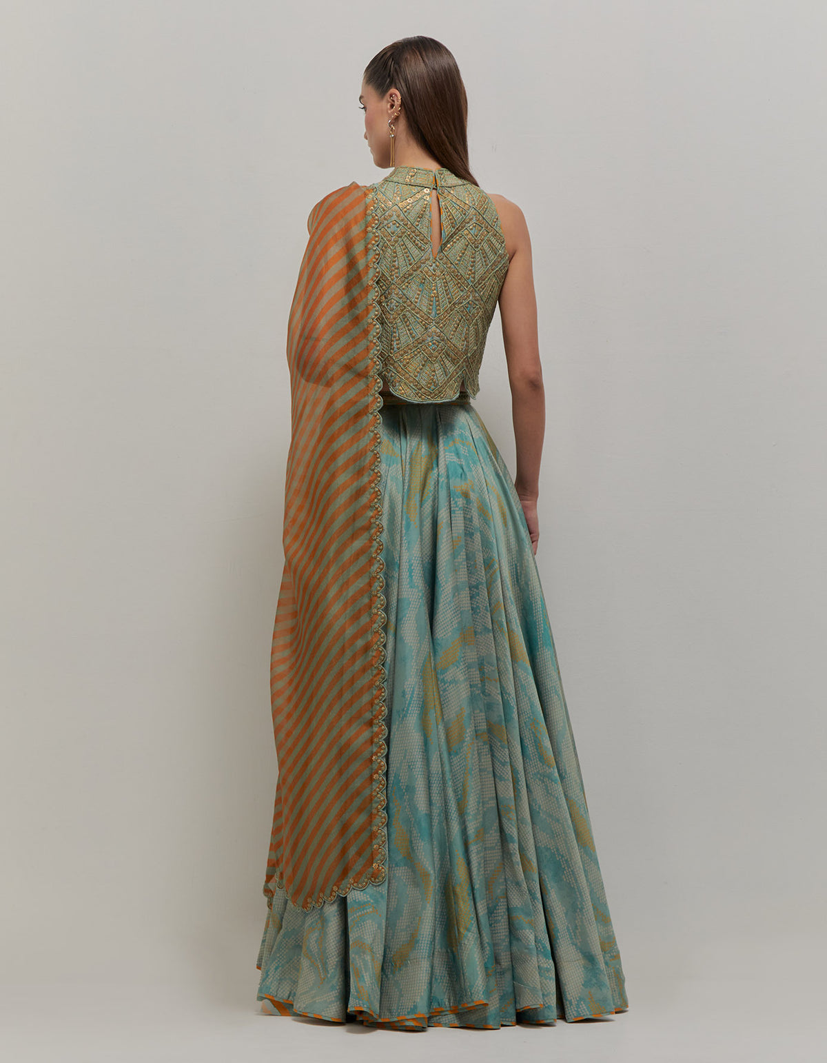Artistic Scallop Top & Lehanga Set