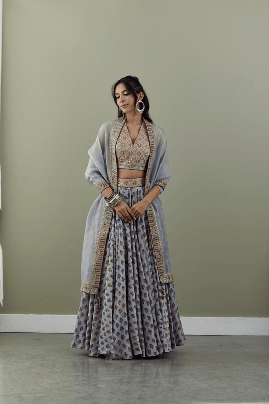 Grey Lehenga Set