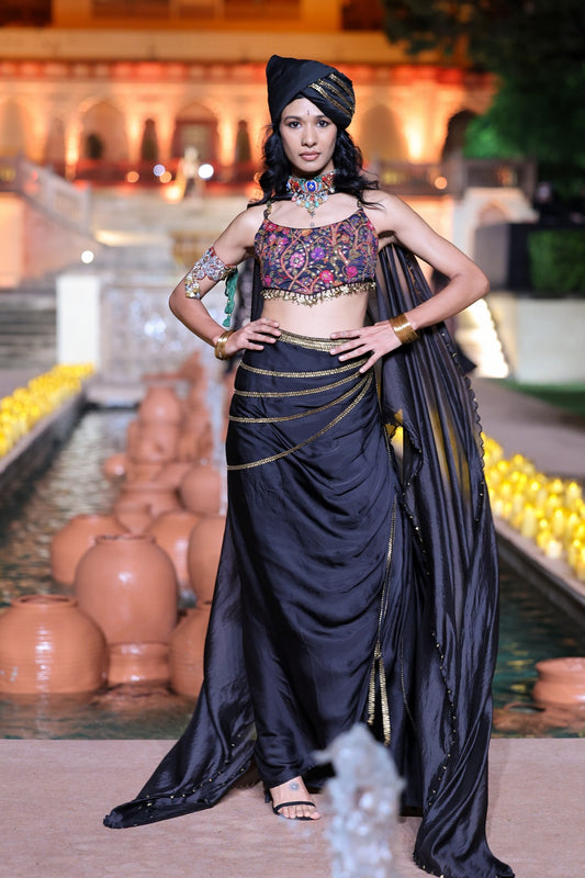 Drape Skirt Set