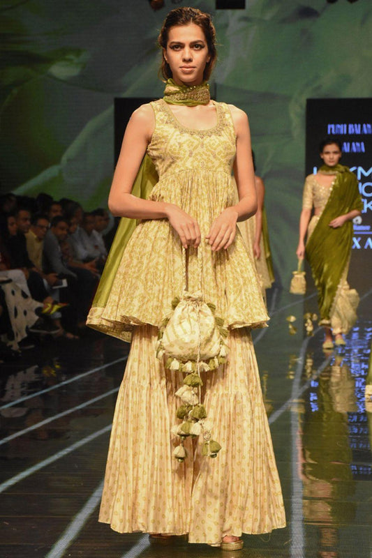 Henna Green Printed Sharara Set