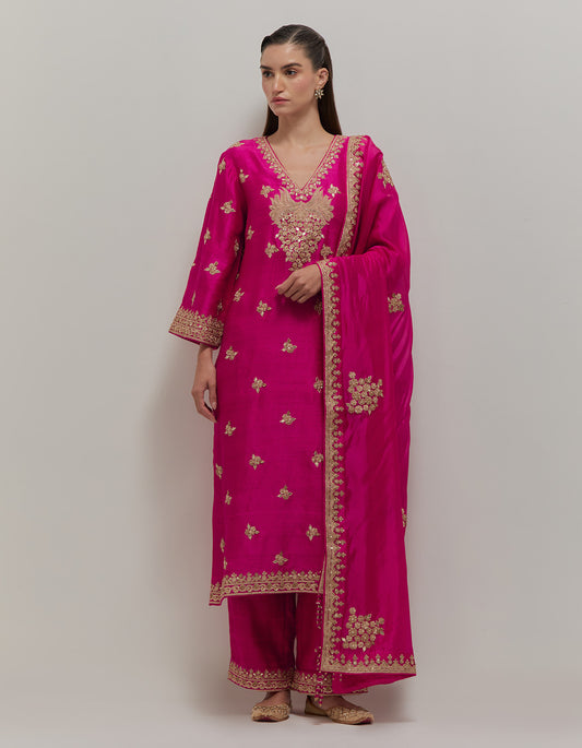 Raspberry Kurta Set