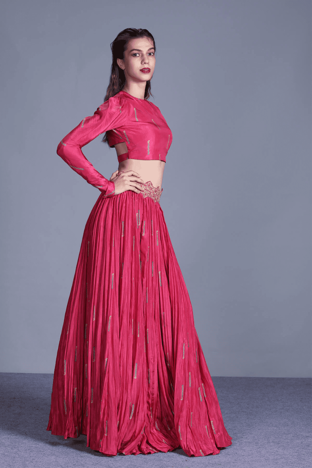 Rapture Rose Top With Crushed Skirt