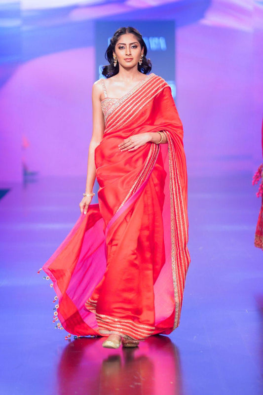 Surkh Laal Hand Embroidered Saree