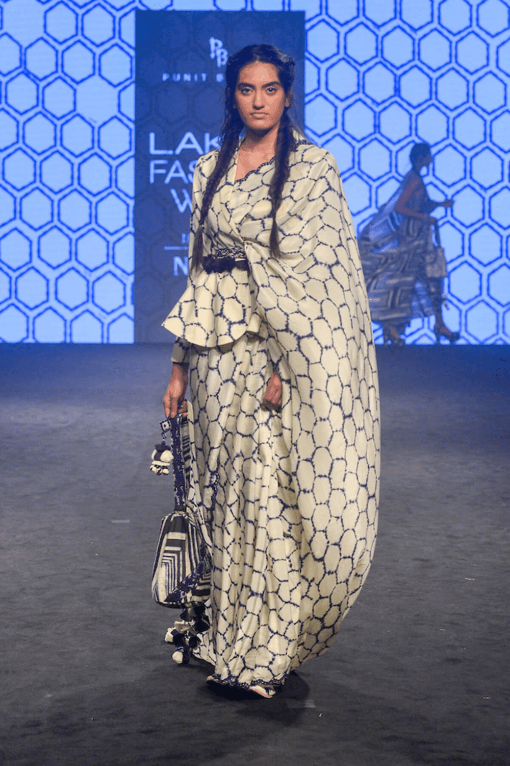 Printed Saree With Peplum Jacket