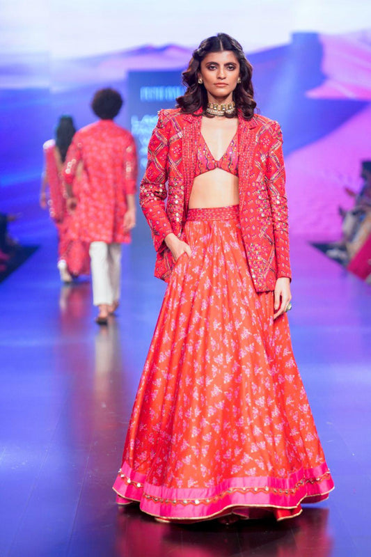Surkh Laal  Jacket  & Skirt Set
