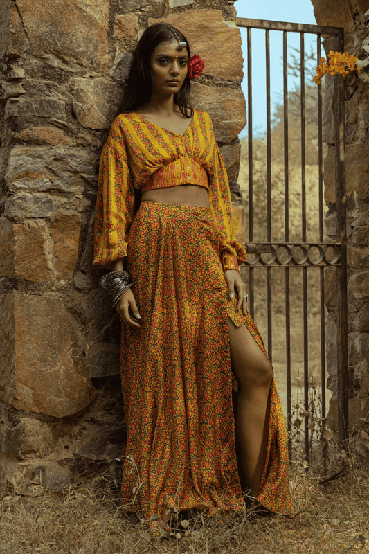 Crop Top And Skirt