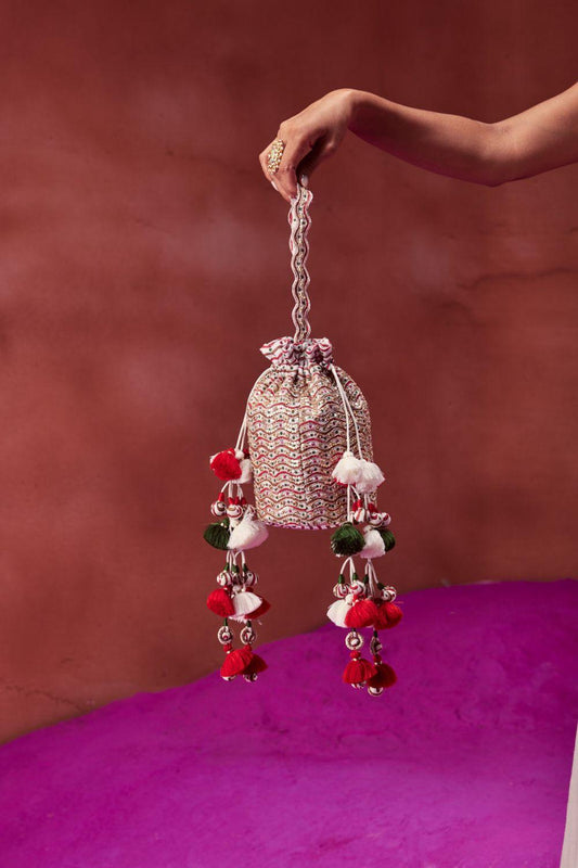 Ivory Embroidered Potli