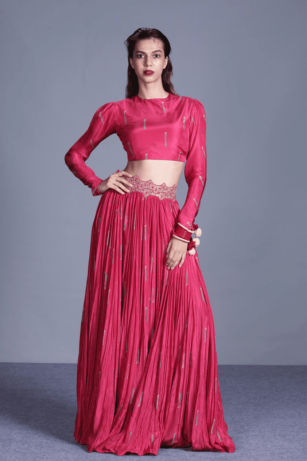 Rapture Rose Top With Crushed Skirt
