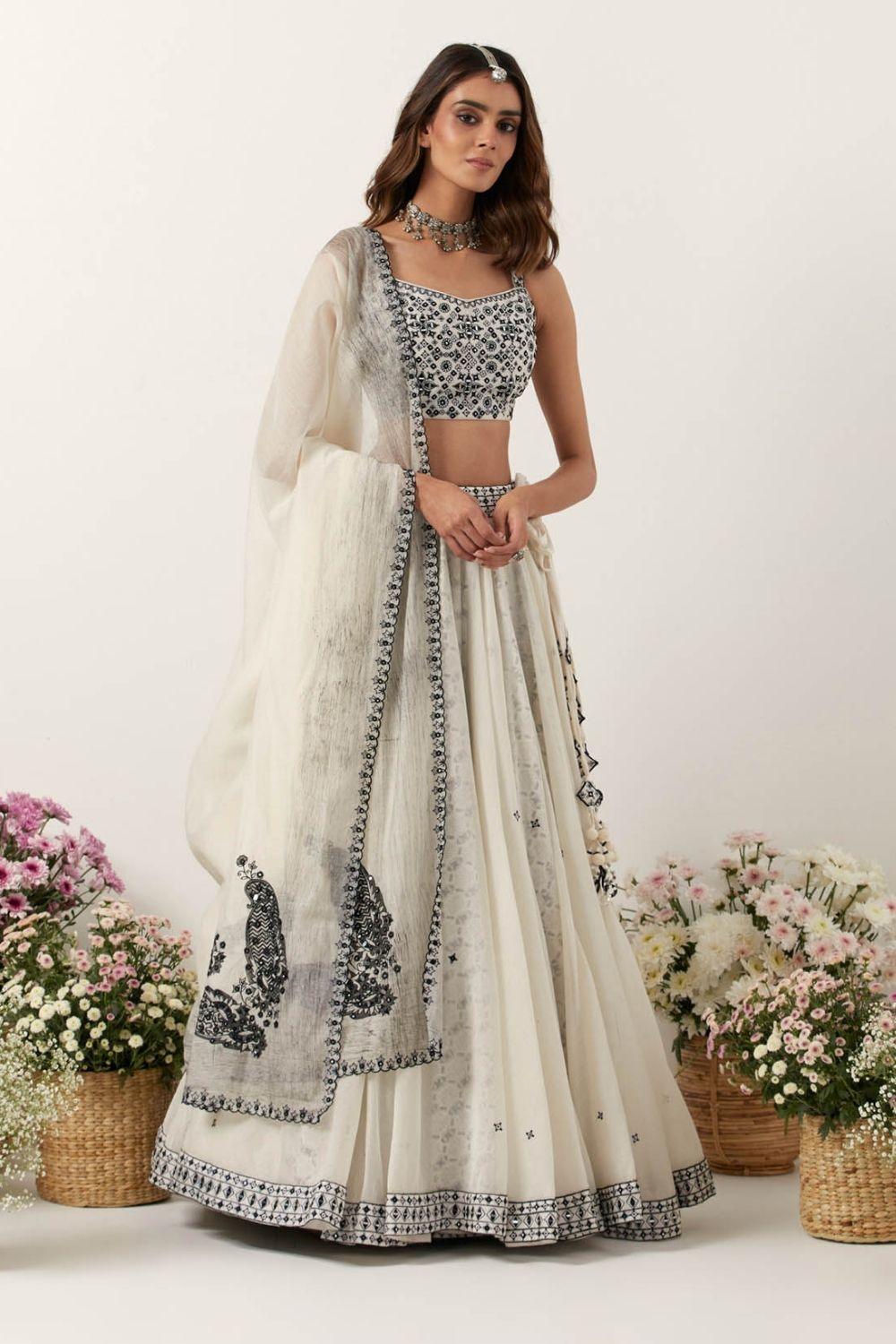 Ivory Mirror & Resham  Lehenga  Set