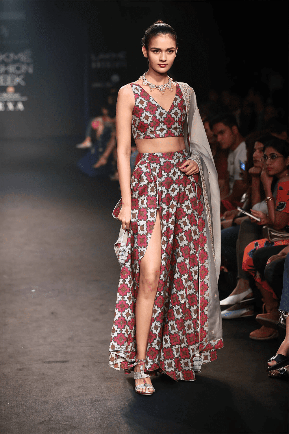 Printed Skirt With Top & Dupatta